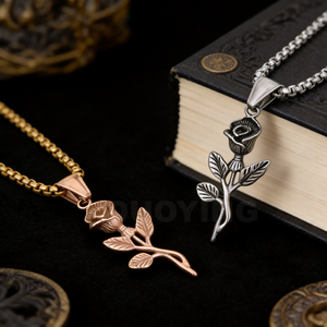 Collier en acier inoxydable plaqué or 18 carats DUOYING, style rétro, avec breloques rose, croix, <span class=keywords><strong>boussole</strong></span>, aile d'ange et Méduse, bijoux pour femmes - Product Image 5