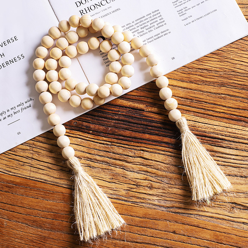 Украшения в стиле бохо S0117, популярный Amazon ручной работы, декор фермерского дома, деревянные бусины, современный модный стиль, бусины из натурального дерева на цепочке