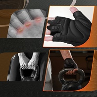 Guantes de Gimnasio Personalizados Unisex para Levantamiento de Pesas, Medios Dedos, Cierre con Cordones, Palma de Nailon, Agarre Extra para Soporte de Muñeca, Resistentes
