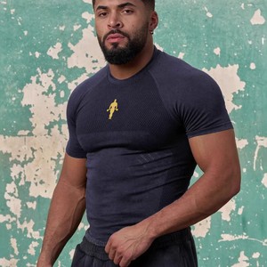 Camiseta Deportiva para Hombre, Estilo Americano, Alta Elasticidad, para Correr y Entrenamiento al Aire Libre - Product Image 2