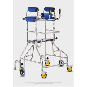 Déambulateur vertical en acier inoxydable réglable en hauteur pour enfants et adultes avec frein en U, capacité 300 lb - Product Image 4