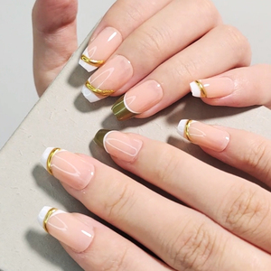 Vendeurs en gros de kit de presse sur les ongles avec colle et lime à ongles marque privée <span class=keywords><strong>ballerine</strong></span> courte pointes françaises ongles design coréen - Product Image 3