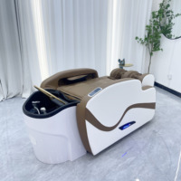 Fauteuil de Lavage Capillaire Professionnel avec Vapeur, Moderne pour Tête de Spa, Lit de Massage Chinois et Thaïlandais pour Shampoing en Salon