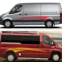 2 Stück Van Tür Seite Aufkleber Grafik Streifen Kit Abdeckung Auto Karosserie Dekor Camper Auto Horse box Caravan RV Vinyl Aufkleber Zubehör