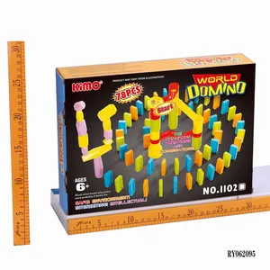 Groothandel kleurrijke plastic domino-Bouwstenen Reactie Speelgoed Voor Kinderen En Makers Kleur Domino Games 78Pcs Plastic Speelgoed Domino