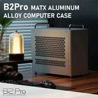 Boîtier PC B2 Pro 17.8L Mid Tower en aluminium, châssis pour GPU 345mm, AIO 240mm, ATX, alimentation SFX, option façade en maille