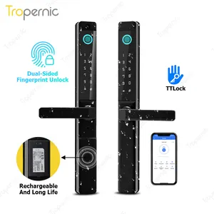 Tropernic Waterproof Biometric Wifi Mobile App Smart TTlock Fingerprint Sliding Door Lock