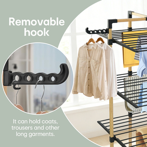 Tendedero <span class=keywords><strong>de</strong></span> <span class=keywords><strong>Ropa</strong></span> Plegable con Ruedas, 25M <span class=keywords><strong>de</strong></span> Espacio <span class=keywords><strong>de</strong></span> Secado, Ahorra Espacio, Uso Interior y Exterior - Product Image 2