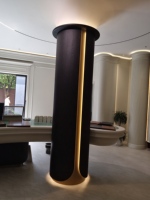 Meilleur prix Panneaux en fibre de bois Décoration murale Panneau acoustique à lattes en bois insonorisé pour intérieur