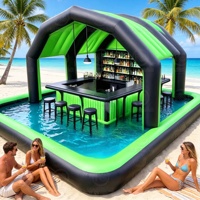 Bar flottant gonflable commercial en gros pour piscine, avec toit, en PVC étanche, pour fêtes en extérieur et événements, modèle GOLDEN ART Y-169