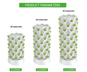 Sistem menara penumbuh hidroponik pertanian populer 48/64/80 lubang sistem penumbuh menara hidroponik vertikal - Product Image 2