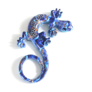 Aimant de réfrigérateur en résine 3D personnalisé <span class=keywords><strong>pas</strong></span> <span class=keywords><strong>cher</strong></span>, lézard gecko coloré de Lanzarote, souvenir peint à la main, écologique, durable, aimant puissant - Product Image 4
