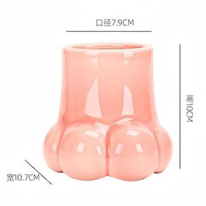 Pots à fleurs émaillés en gros, en forme de patte de chat, couleur unie, pour arrangements floraux et décoration intérieure. - Product Image 4