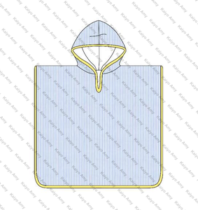 Robe de plage en seersucker assortie pour sœurs, serviette de plage d'été, maillot de bain à capuche, ensemble assorti - Product Image 3