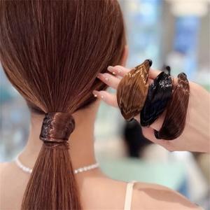 Banda de <span class=keywords><strong>cabello</strong></span> humano artificial y lazo para <span class=keywords><strong>el</strong></span> <span class=keywords><strong>cabello</strong></span> trenzado Nueva cuerda para la cabeza y funda para Cola de Caballo Tocado - Product Image 1