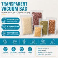 Sacs sous vide en nylon PA/PE fabriqués directement en usine, sacs d'emballage sous vide transparents sur mesure, sacs en plastique, sachets thermoscellables