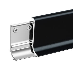 Plinthe ultra-fine minimaliste en alliage d'aluminium style crème, à fixation par clip, 4 cm, 6 mm, panneaux composites en aluminium et acier inoxydable arrondis - Product Image 4