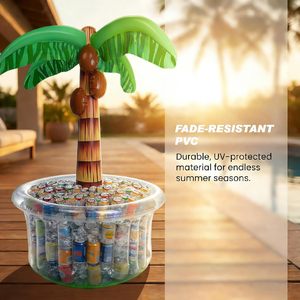 Enfriador Inflable con Forma de Palmera de 60 Pulgadas, de Plástico Impermeable, para Fiestas en la Piscina, Barra de Servicio, Cubo de Hielo y Bandeja - Product Image 2