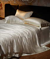 Set Sprei Jacquard Sutra Tencel 4 Pcs Sarung Selimut Sprei 2 Sarung Bantal Lembut Bernapas Warna Biru Perak Ukuran Queen King Pabrik