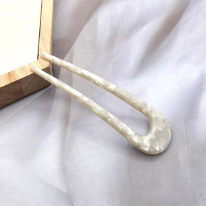 Épingle à <span class=keywords><strong>cheveux</strong></span> en acétate durable de style salon coréen Rossendora, accessoires colorés en forme de U pour chignon, outil de coiffure pour filles - Product Image 5