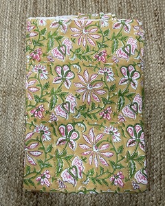 Hermosa Tela Estampada a Mano con Bloques de Madera Indios, 100% Algodón, Material Decorativo para el Hogar, Tela para Tapicería - Product Image 1