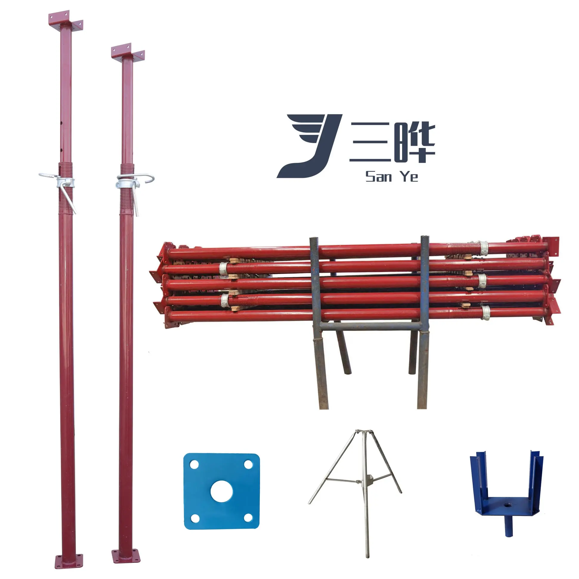 SANYE Formwork Painted Concrete Forms U head Shoring Metal Post Steel Acrow Prop For Construction