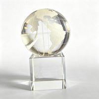 Offre Spéciale : Globe Terrestre Rotatif Unique en Verre Personnalisé et Économique, Idéal pour Cadeau ou Décoration de Bureau – Autres Articles Artisanaux en Cristal