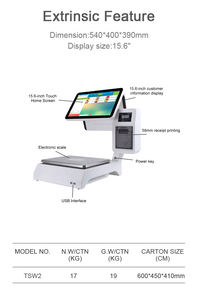 Windows Android แท็บเล็ตหน้าจอสัมผัสจุดของระบบการขาย Pos ชั่งน้ำหนักขนาดอุปกรณ์ - Product Image 5