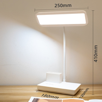 Lampe de bureau LED moderne personnalisable et rechargeable avec porte-stylo, contrôle tactile, intensité réglable, pliable, USB, pour l'étude et la lecture au bureau