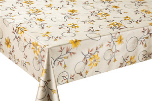 Nhà máy không thấm nước nổi 3D mantel oilcloth vàng vải Polyester PVC Vinyl Khăn trải bàn - Product Image 3