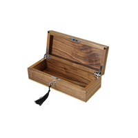 Boîte en bois de pin rectangulaire grande taille personnalisée avec couvercle à charnières, boîte de rangement en bois brun non fini OEM pour projets de bricolage