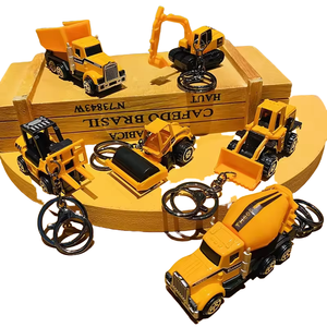 Alloy Construction Truck Keychain Cute Excavator Mixer <b>Roller</b> Loader Pendant Engineering Vehicle <b>Bag</b> Charm for Kids Party Gift - Product Image 1