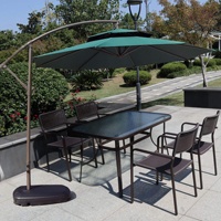 GLOBAL TENT Parasol banane en porte-à-faux pour patio personnalisé avec panneau solaire LED