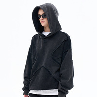 Hoodie High-Street Warna Solid Desain Jahitan Terbalik Personalisasi Merek Trendi Terbaru 100% Katun Logo Kustom
