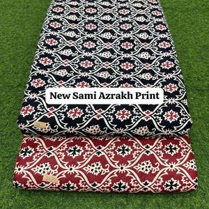 Tissu imprimé Sami Azrakh en coton indien de qualité supérieure, texture douce, couleur résistante, qualité pour les vêtements de mode et les travaux d'artisanat - Product Image 3