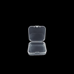 Transparent <b>Plastic</b> Storage Box 5x5x1.2cm With Lid For Jewelry Parts Packaging Organizers - Product Image 1