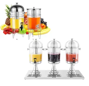 Plastic Restaurant Catering materials and equipments commercial acrylic drink dispenser 3 tanks buffet corolla juice dispenser