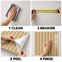 Papier peint auto-adhésif à motif rayé en bois beige clair de 1 mm, feuilles IXPE de 1,2 x 3 m pour les murs décoratifs des chambres d'hôtel
