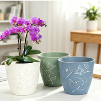 Pot de fleurs respirant en résine plastique, creux, en forme de papillon, double usage, double couche, détachable, pour mini-succulentes, style panier