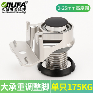 Patas Ajustables para Muebles Jiufa, Ajuste de Altura de 0-25 mm, Capacidad de Carga de 175 kg, Aleación de Zinc - Product Image 1