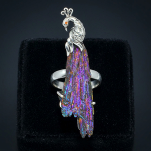 High Quality Kyanite Rainbow Bezel Setting Ring Women Custom 925 Sterling Silver Gemstone Peacock Princess Design Wedding - Product Image 3