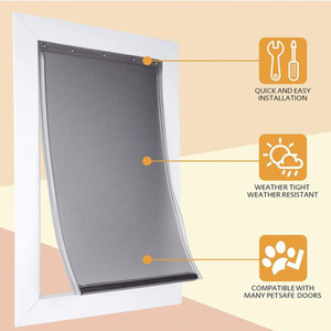 Bavette de porte <span class=keywords><strong>pour</strong></span> <span class=keywords><strong>chien</strong></span> de remplacement avec accès libre Compatible avec les portes <span class=keywords><strong>pour</strong></span> animaux de compagnie <span class=keywords><strong>pour</strong></span> l'entrée murale en aluminium TPU - Product Image 2