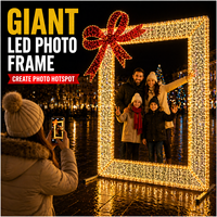 Marco de Fotos LED para Exteriores con Motivo Navideño, Decoración Luminosa para Centros Comerciales, Eventos, Bodas, Exhibición Comercial, Tamaño Personalizado