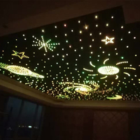 Plafonnier étoilé à LED avec peinture d'ambiance, en fibre de polyester insonorisante, télécommande incluse, pour cinéma, home cinéma, salon