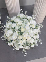 Offre Spéciale – Grandes Boules de Fleurs Artificielles Blanches en Soie pour Centres de Table de Mariage, Arrangements Floraux de 50 cm, 60 cm, 70 cm, 80 cm