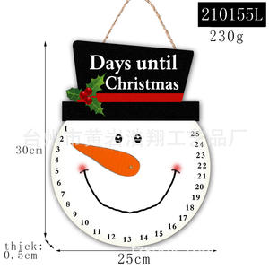 Anneau de porte en bois Grinch décoratif de Noël moderne Compte à rebours <span class=keywords><strong>Calendrier</strong></span> de l'avent Plaque de porte de bienvenue Étiquette décorative de vacances - Product Image 5