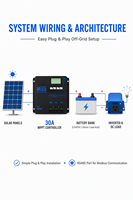 Contrôleur de charge solaire MPPT hors réseau MJOO avec communication Modbus RS485 et Bluetooth