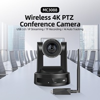 Cámara de Conferencia PTZ Inalámbrica 4K con Zoom Óptico 10X, Seguimiento Automático por IA, Grabación TF para Reuniones, Transmisión en Vivo y Educación en Línea
