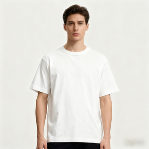 Unisex Oversized Drop Shoulder T-<strong>Shirt</strong> | 100% Cotton Solid Knitted <strong>White</strong> Tee | Streetwear Essential Regular Fit Casual Top - Product Image 1
