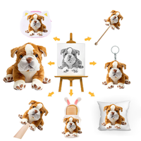 Peluche Personalizado de Perro, Juguete de Peluche para Mascotas, Diseño Personalizado con Bordado de Bulldog, Logotipo Personalizado, Relleno de Espuma Viscoelástica, Regalo de Cumpleaños